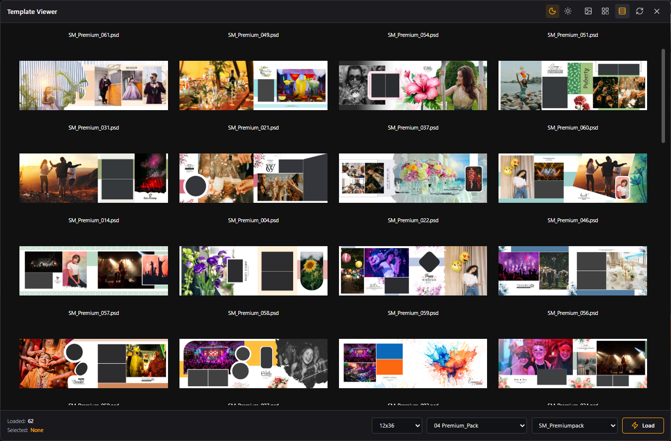 Template design selection