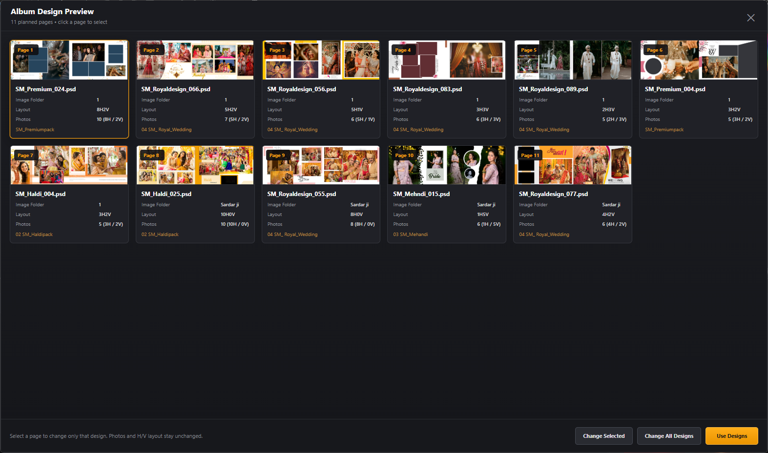 Album design picker
